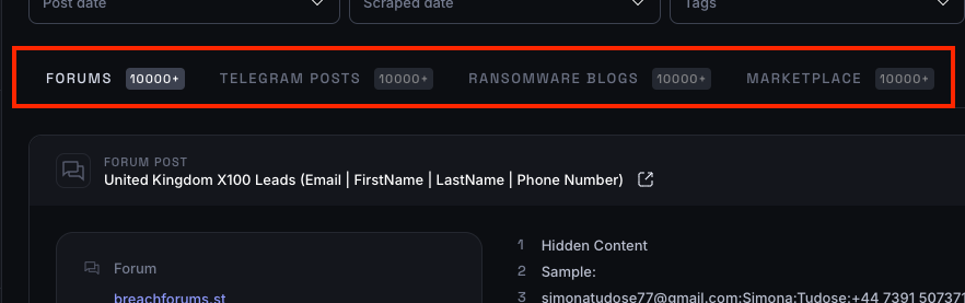 Dark Web Search Show more